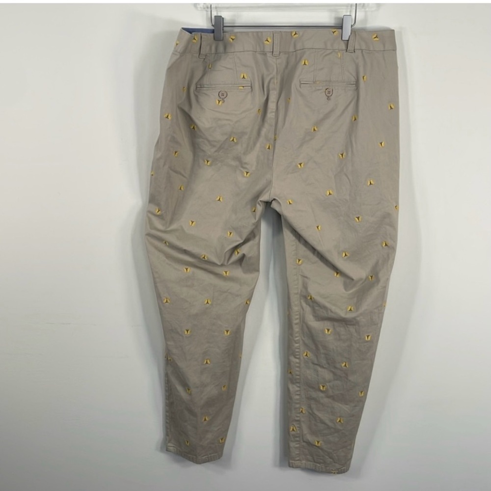 Talbots Plus Size Embroidered Butterfly The Weekend Khaki Chino Pants Sz 16W - Picture 5 of 8